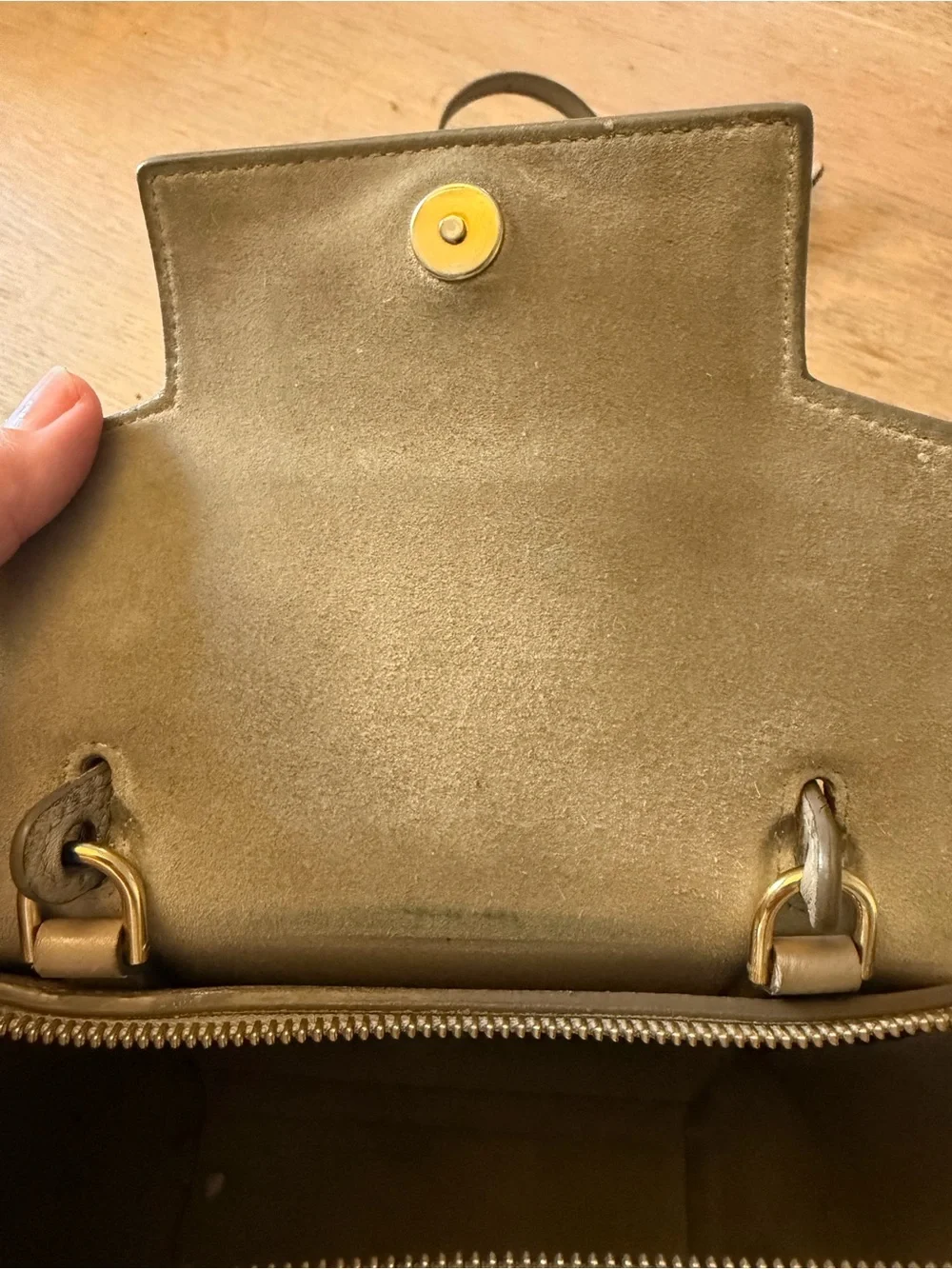 CELINE Taupe Brown Mini Nano Belt Satchel with Top Handle